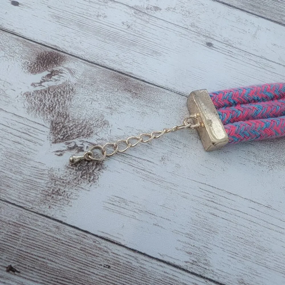 Multi Color Chunky Clasp Bracelet - Fair Condition